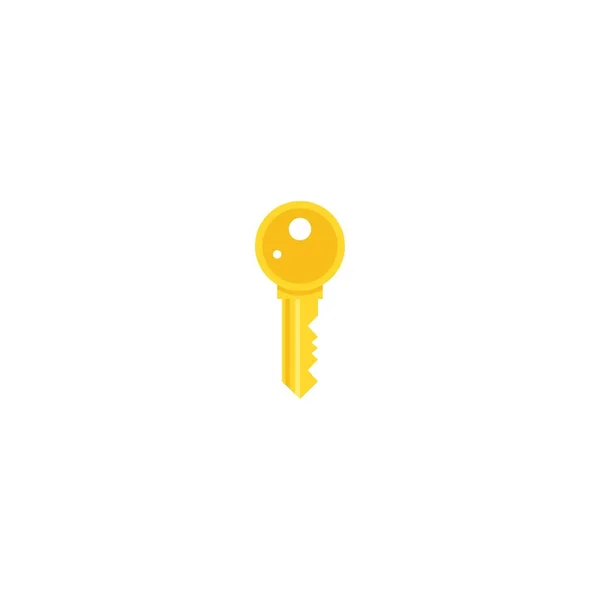 Gold Key Icon Vector Illustration Isolated White Home House Flat — Stock Vector