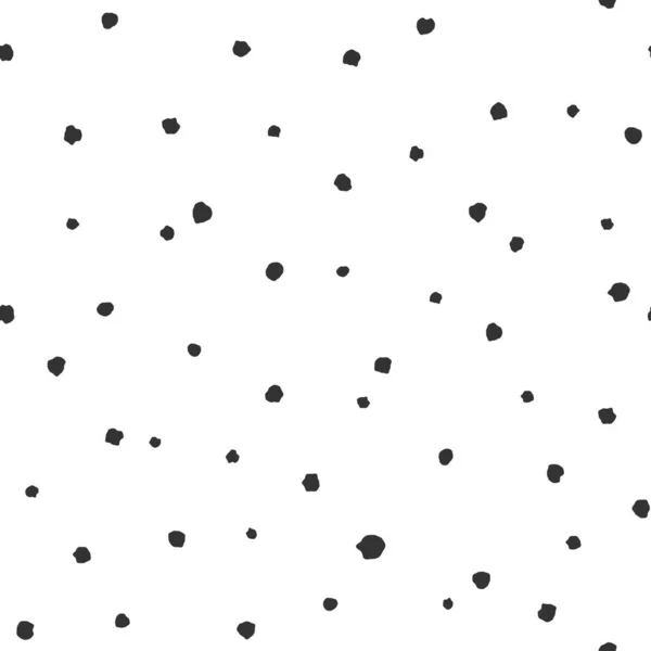 Küçük siyah, pejmürde noktaların ya da beyazın üzerindeki lekelerin kusursuz soyut deseni. El çizimi, hazırlıksız. Dekoratif duvar kağıdı, basım için iyi. Vektör çizimi. Siyah ve beyaz.