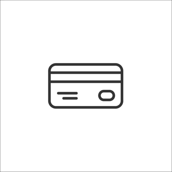 Kreditkarte Bankverbindung Vektor Flache Linie Icon Isoliert Auf Weiß Geldtransfer — Stockvektor