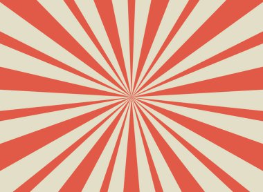 Güneş ışığı retro yatay arkaplan solgunluğu. Soluk kırmızı ve bej rengi arka plan patlaması. Fantezi Vektörü illüstrasyonu. Sihirli güneş ışını duvar kağıdı. Eski kağıt yıldız patlaması. Sirk posteri ya da afişi