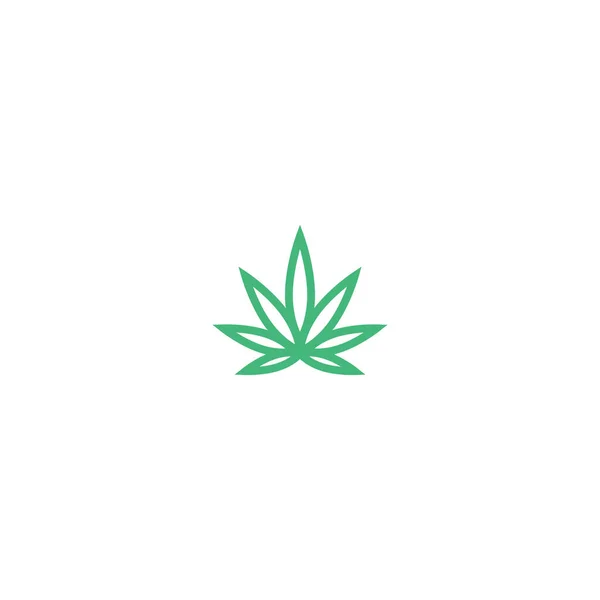 緑の麻や大麻の葉は白で隔離されます Cbd油 カンナビジオール マリファナ医学的徴候 エコ産業のロゴ ベクターイラスト — ストックベクタ