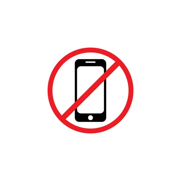 Smartphone Σιλουέτα Κόκκινο Σταυρό Κύκλο Απλό Εικονίδιο Απαγορευμένο Απαγορευμένο Κινητό — Διανυσματικό Αρχείο