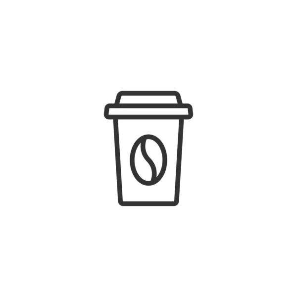 Donáška Kávy Víčkem Držákem Šálek Jednorázový Kartónový Šálek Kávy Ikona — Stockový vektor