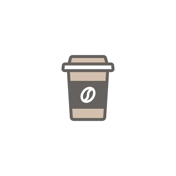 Kap Bardak Tutacağı Olan Bir Kahve Tek Kullanımlık Karton Kahve — Stok Vektör