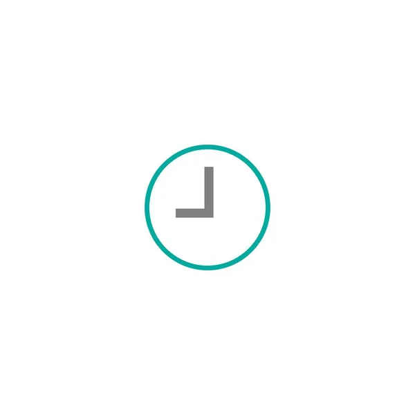 Horloge Bleue Avec Des Flèches Grises Icône Ligne Plate Isolée — Image vectorielle