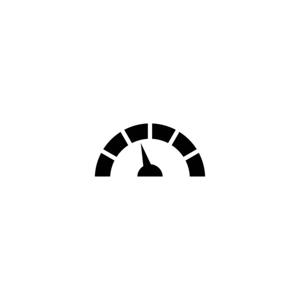 Černý Tachometr Ikona Čáry Tachometru Izolovaná Bílém Symbol Měření Výkonu — Stockový vektor