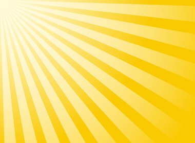 Güneş ışınları yatay arkaplan. Parlak sarı arka plan patlaması. Vektör çizimi. Güneş ışını güneş patlaması duvar kağıdı. Geçmişe dönük parlak fon. Yıldız patlaması sirk posteri ya da afişi