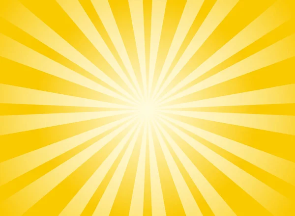 Sunlight Rays Horizontal Background Bright Orange Color Burst Background Vector — Stock Vector