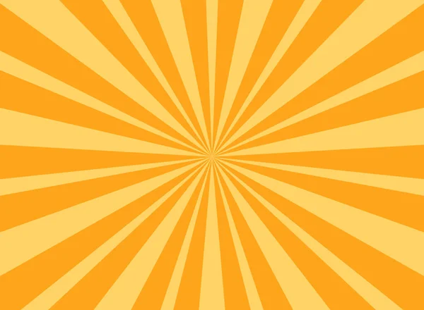 阳光照射水平背景 亮橙色突起的背景 矢量图解 太阳光射出墙纸 复古明亮的背景 星暴海报或标语牌 — 图库矢量图片