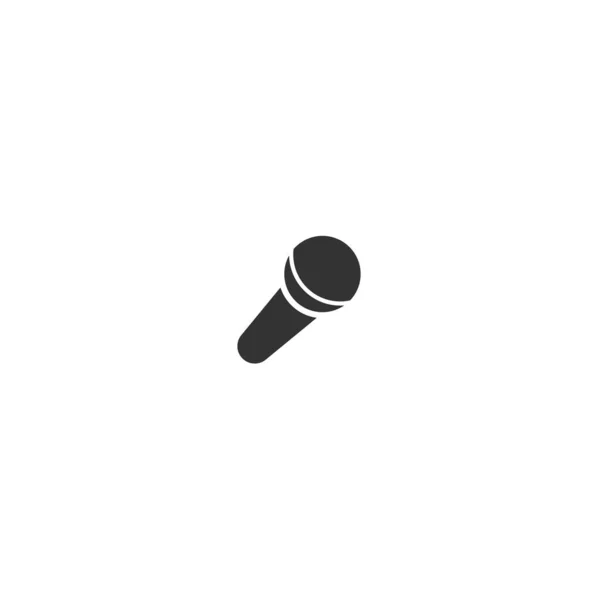 Siyah Mikrofon Ikonu Basit Düz Düğme Ses Mesajı Ses Kayıt — Stok Vektör