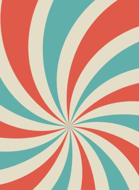 Güneş ışığı dikey olarak geriye dönük soluk arkaplan. Mavi ve kırmızı arkaplan patlaması. Vektör çizimi. Güneş ışını arka planı. Eski kağıt. Klasik pankart, poster.