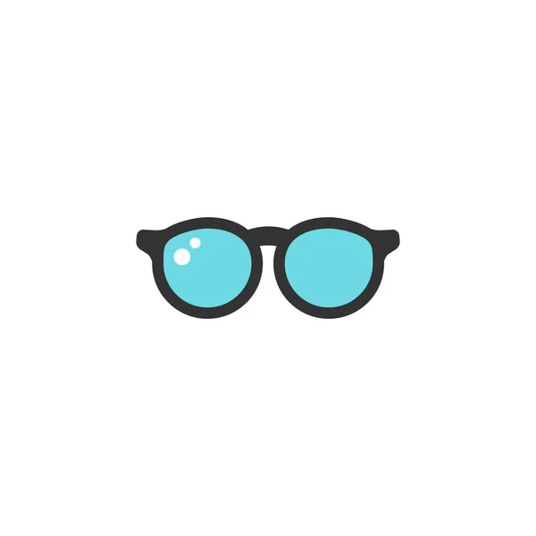 Modrá Kulatá Plochá Ikona Hipster Glasses Izolovaný Bílém Dětské Brýle — Stockový vektor