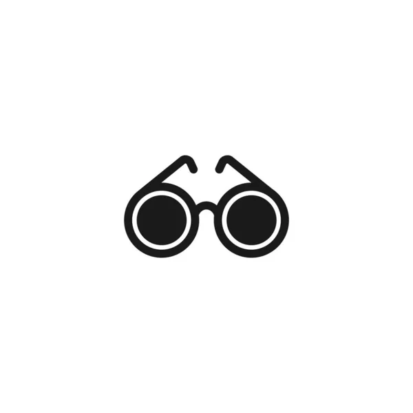 Okrągłe Okulary Ikoną Czarnych Soczewek Odizolowany Biało Ślepy Wzrok Ilustracja — Wektor stockowy