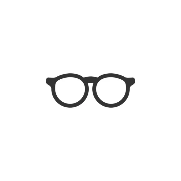 Siyah Düz Hippi Gözlüğü Ikonu Beyazda Izole Edilmiş Fiyonklu Gözlük — Stok Vektör