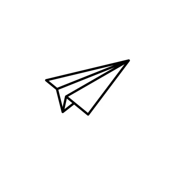 Иконка Линии Плоскости Бумаги Плоский Оригами Самолет Изолирован Белом Фоне — стоковый вектор