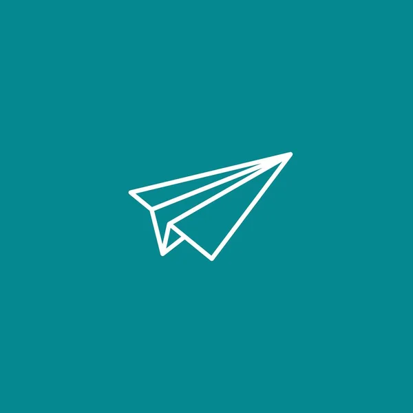 Papierflieger Symbol Flaches Origami Flugzeug Isoliert Auf Blauem Hintergrund Vektorillustration — Stockvektor
