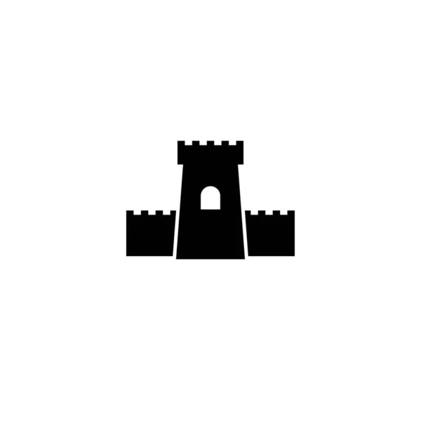 Festungssymbol Schutzsymbol Turm Verteidigung Burg Sicherheit Landmark Vector Illustrarion Isoliert — Stockvektor