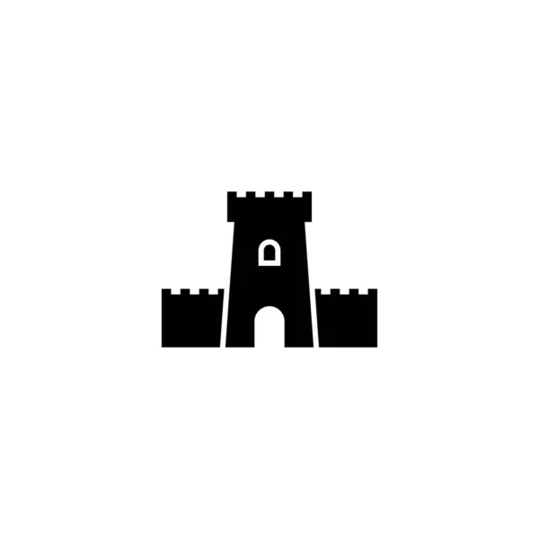 Festungssymbol Schutzsymbol Turm Verteidigung Burg Sicherheit Landmark Vector Illustrarion Isoliert — Stockvektor