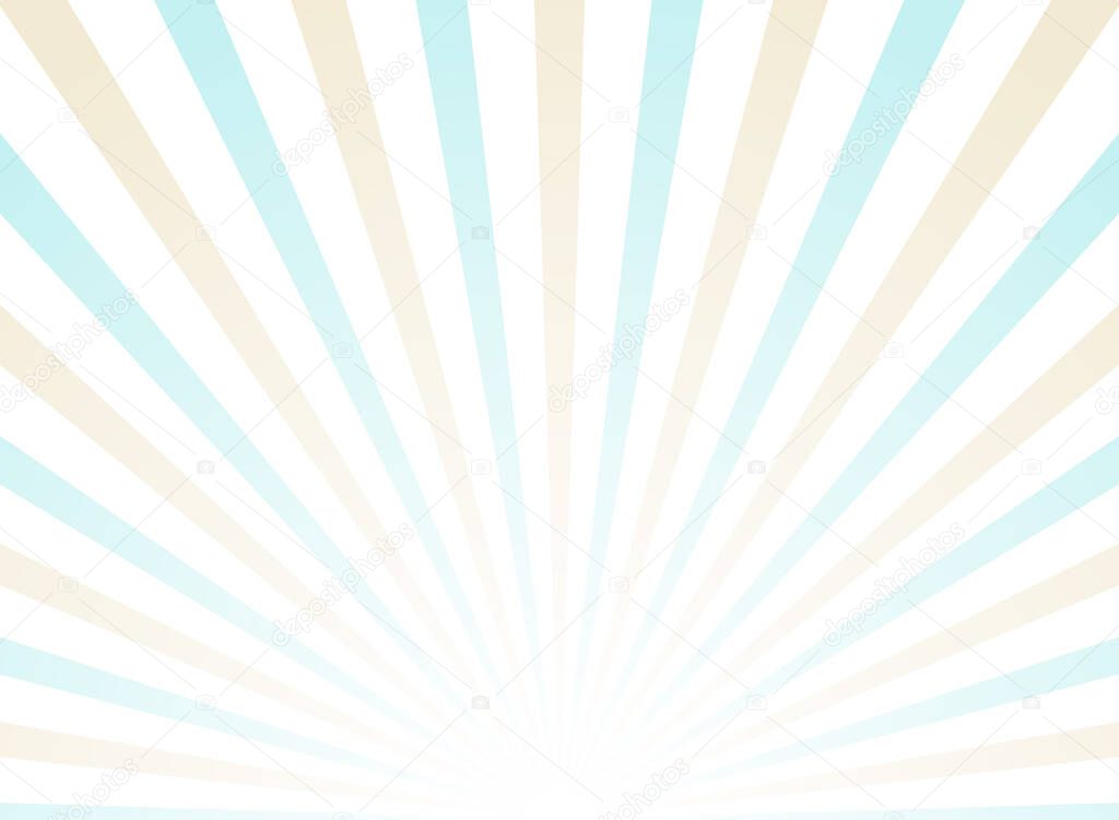 Sunlight rays background. powder blue and beige color burst background. Vector sky illustration. Sun beam ray sunburst wallpaper. Retro bright backdrop. Vintage poster or placard