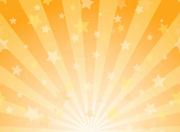 Fondo Horizontal Luz Solar Color Naranja Estalló Fondo Con Estrellas — Vector de stock