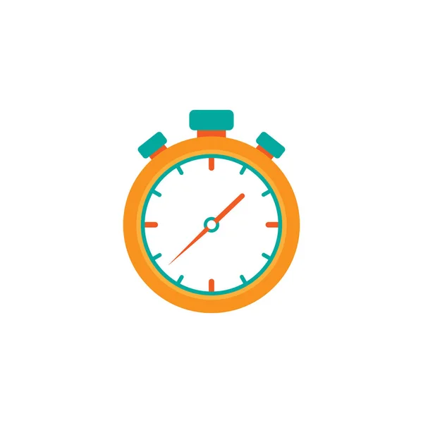 Cronómetro Naranja Icono Plano Aislado Blanco Reloj Parada Tiempo Rápido — Vector de stock