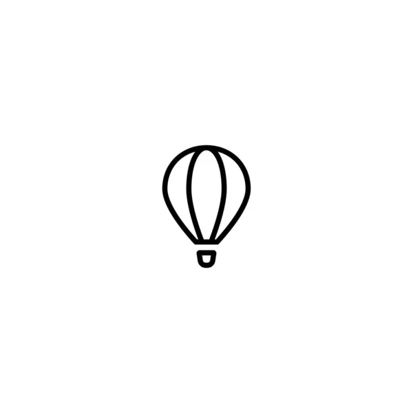 Иконка Линии Воздушного Шара Плоский Карикатурный Дизайн Векторная Иллюстрация Изолирована — стоковый вектор