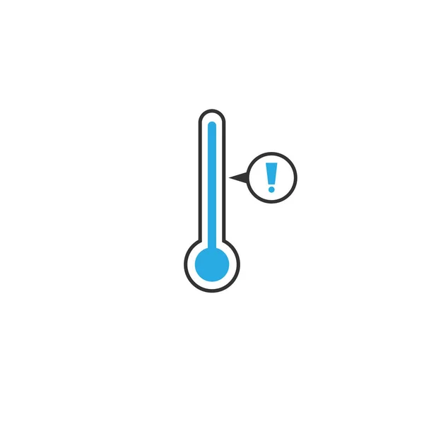 Thermometer Mit Ausrufezeichen Isoliert Auf Weiß Extrem Niedrige Temperaturen Temperaturanzeige — Stockvektor