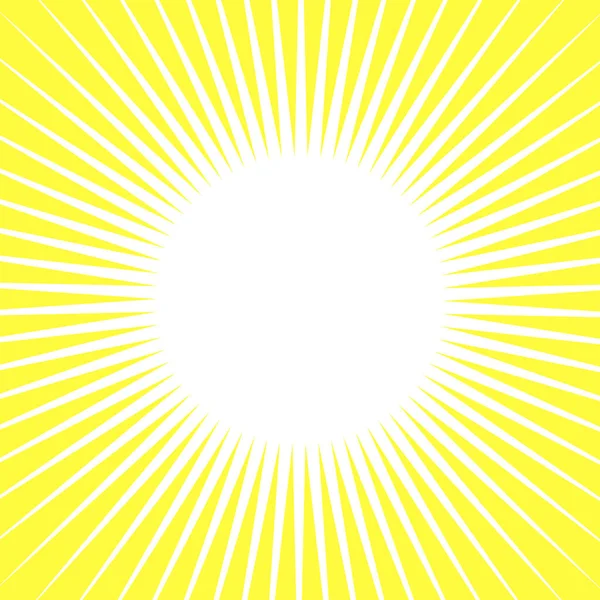 Rayos Sol Fondo Color Amarillo Blanco Reventan Fondo Horizontal Ilustración — Archivo Imágenes Vectoriales