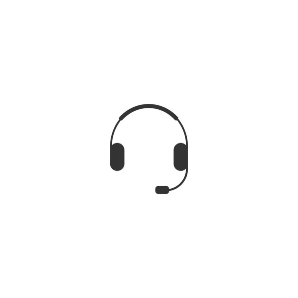 Μαύρα Ακουστικά Και Εικονίδιο Μικροφώνου Επίπεδα Διανυσματικά Ακουστικά Εικονίδιο Ακουστικών — Διανυσματικό Αρχείο
