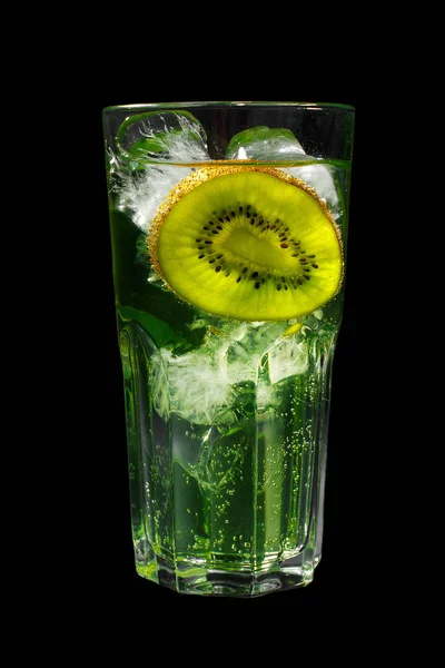 Summer cocktail on isolated black background — Stock Photo, Image