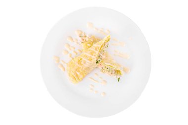 Pita ekmeği salata rulo, izole beyaz