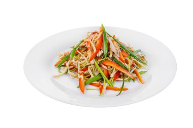 Dolmalık biber ve et, beyaz izole salatası