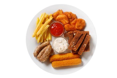 Alkol gıda beyaz izole önce sıcak meze