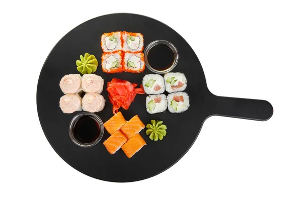 Sushi, rolls on a white isolated background — Stock Photo, Image