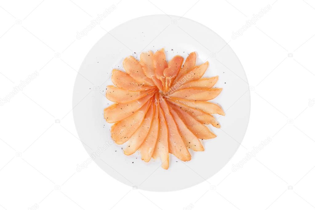 Cold appetizer before alcohol, food isolated white