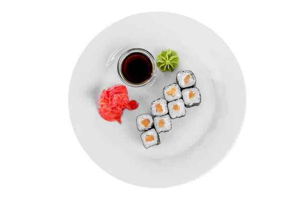 Sushi, rolki na na białym tle — Zdjęcie stockowe