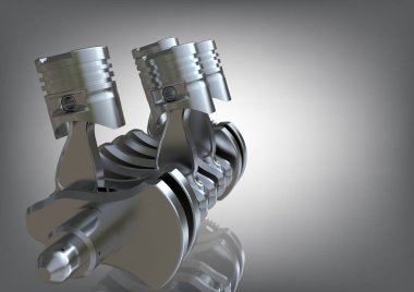 Bir gri gümüş renkli araba motoru