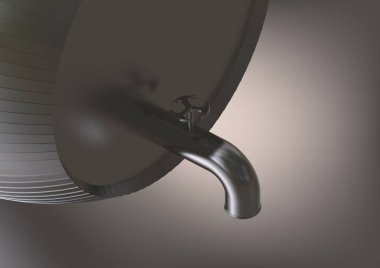 Bir gri gümüş bir varil