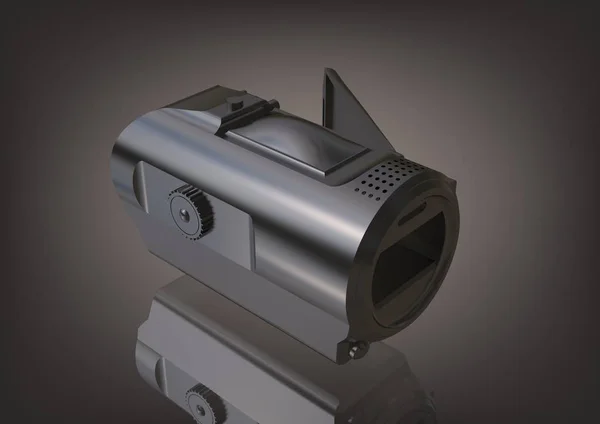 Silver kamera på en grå — Stockfoto