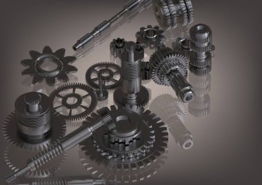 Bir gri gümüş dişliler