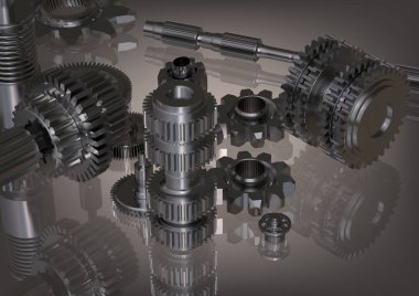 Bir gri gümüş dişliler