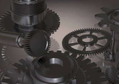 Bir gri gümüş dişliler