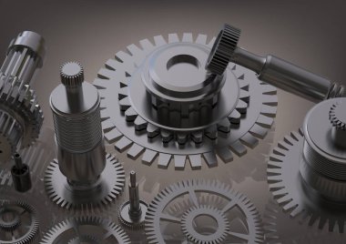 Bir gri gümüş dişliler