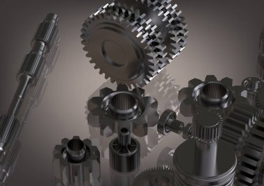 Bir gri gümüş dişliler