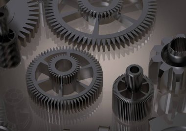 Bir gri gümüş dişliler