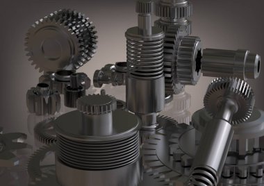 Bir gri gümüş dişliler