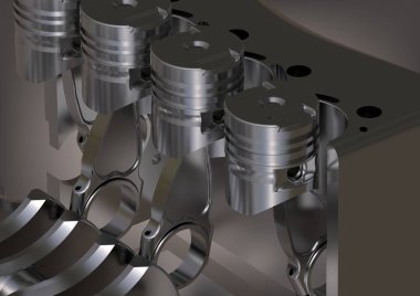 Bir gri gümüş renkli araba motoru demonte 