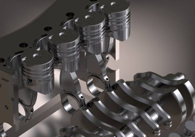 Bir gri gümüş renkli araba motoru demonte 