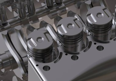 Bir gri gümüş renkli araba motoru demonte 