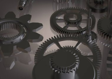 Bir gri gümüş dişliler